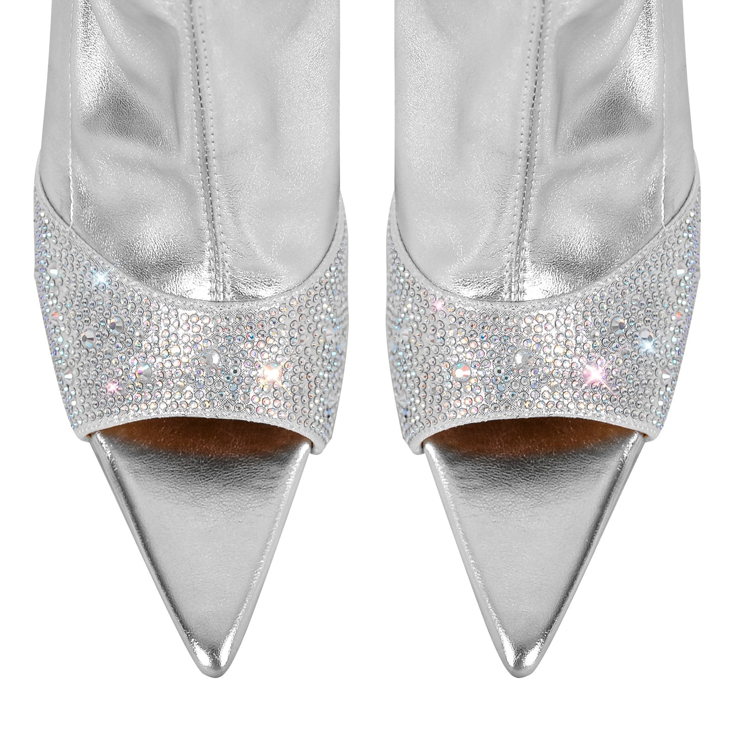 Rhinestone Pointed Toe High Stiletto Over The Knee Crossdressing Boots