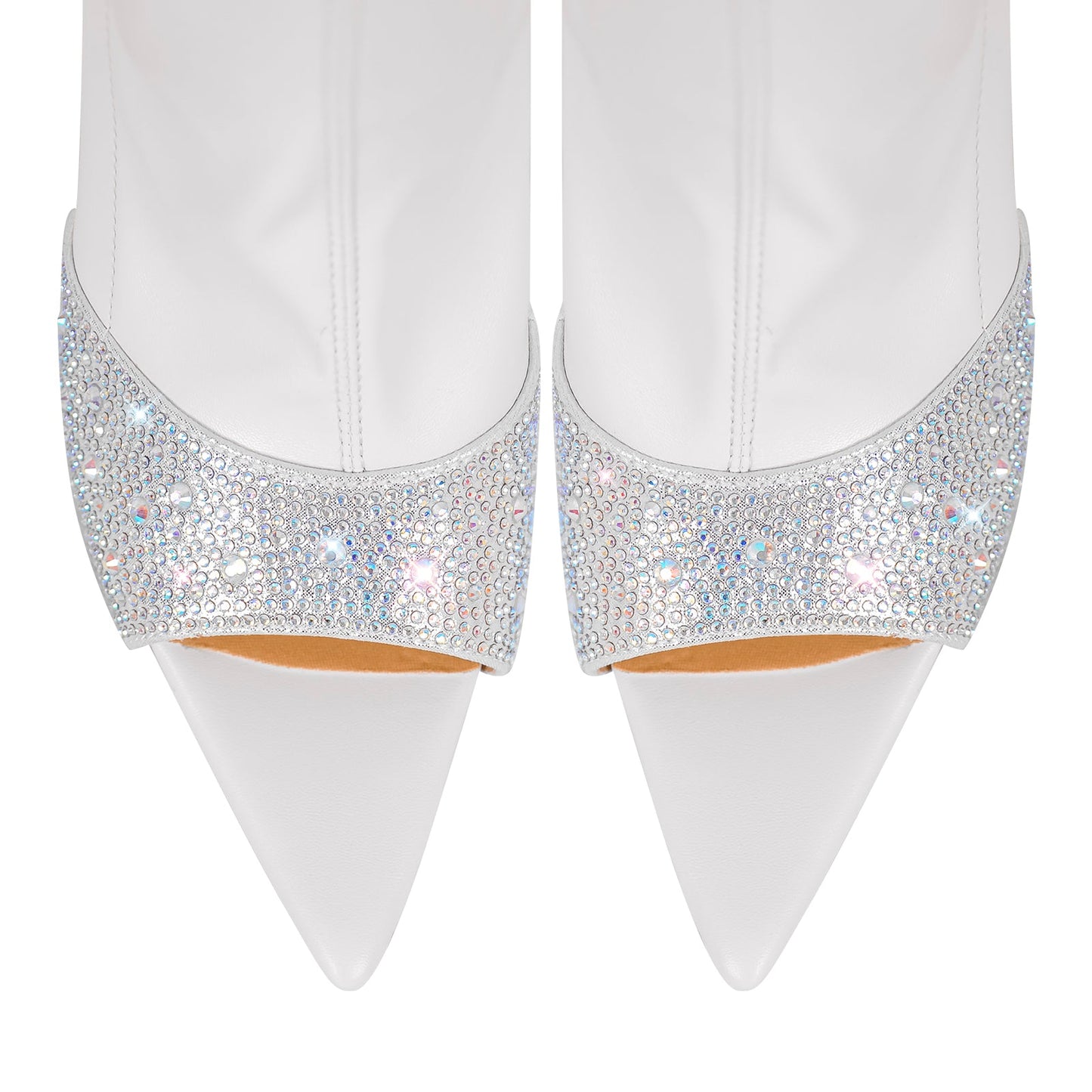 Rhinestone Pointed Toe High Stiletto Over The Knee Crossdressing Boots