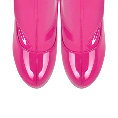 Patent Leather Platform Over The Knee High Heel Crossdressing Boots