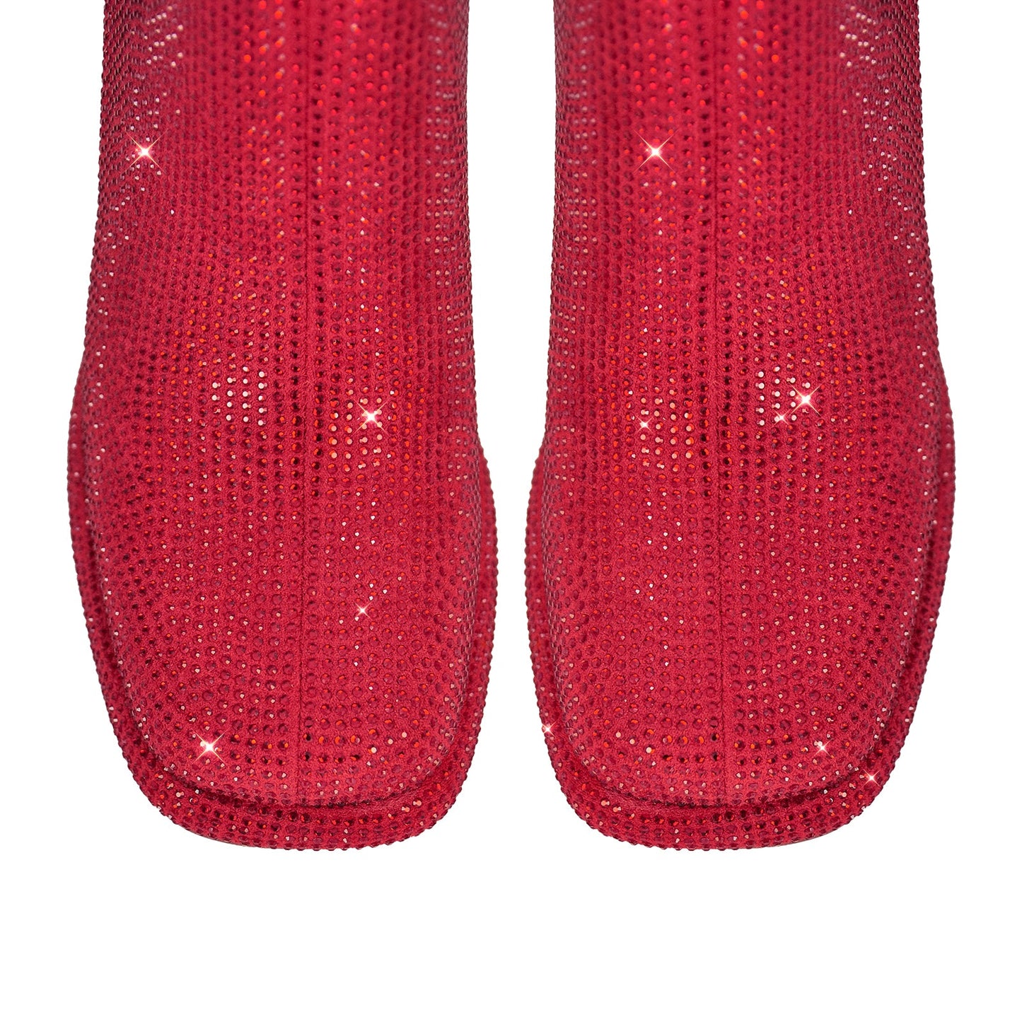 Square Toe Rhinestone Platform Crossdressing Ankle Boots