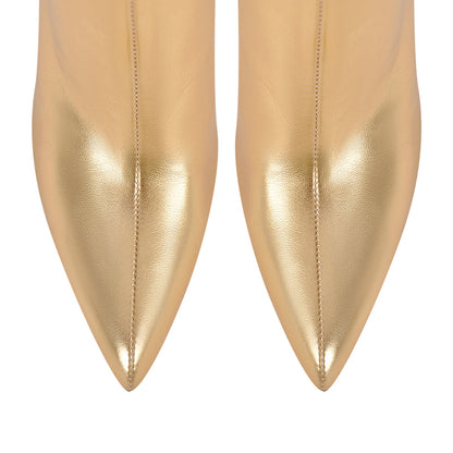 Pointed Toe Buckle Strap Stiletto Crossdressing Ankle Boots