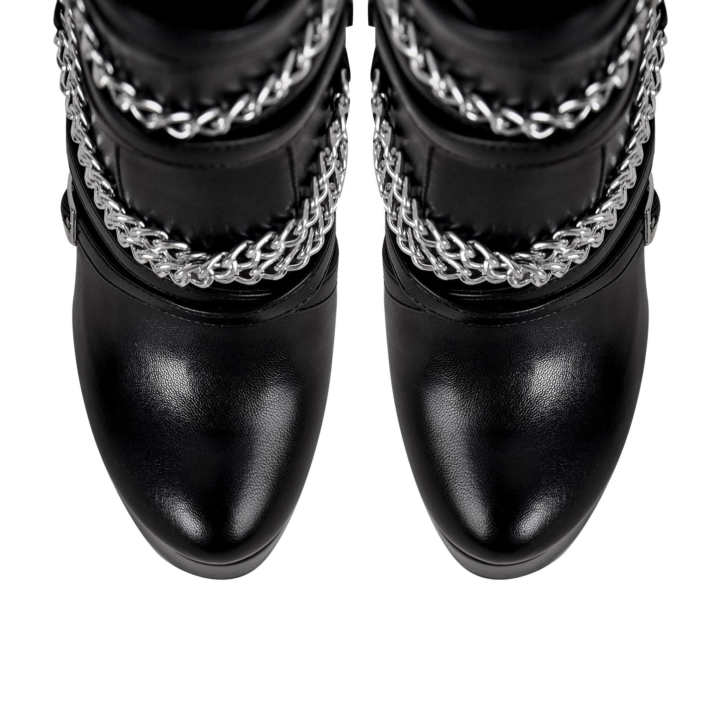 Chain Buckle Strap Platform Stiletto Crossdressing High Heel Boots