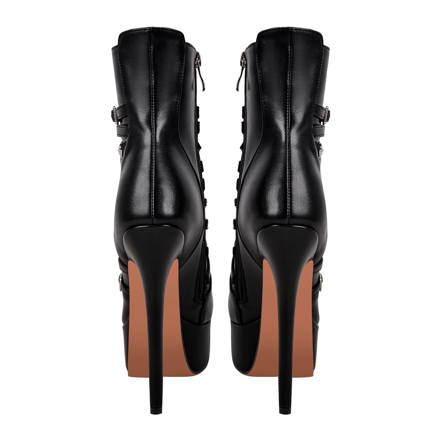 Chain Buckle Strap Platform Stiletto Crossdressing High Heel Boots