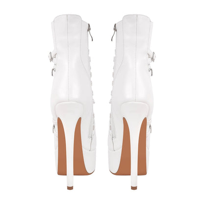 Chain Buckle Strap Platform Stiletto Crossdressing High Heel Boots