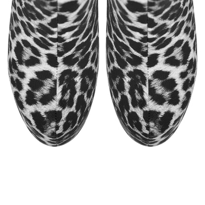 Leopard Platform Stiletto Ankle Boots