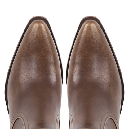 Chunky Heel Western Ankle Boots