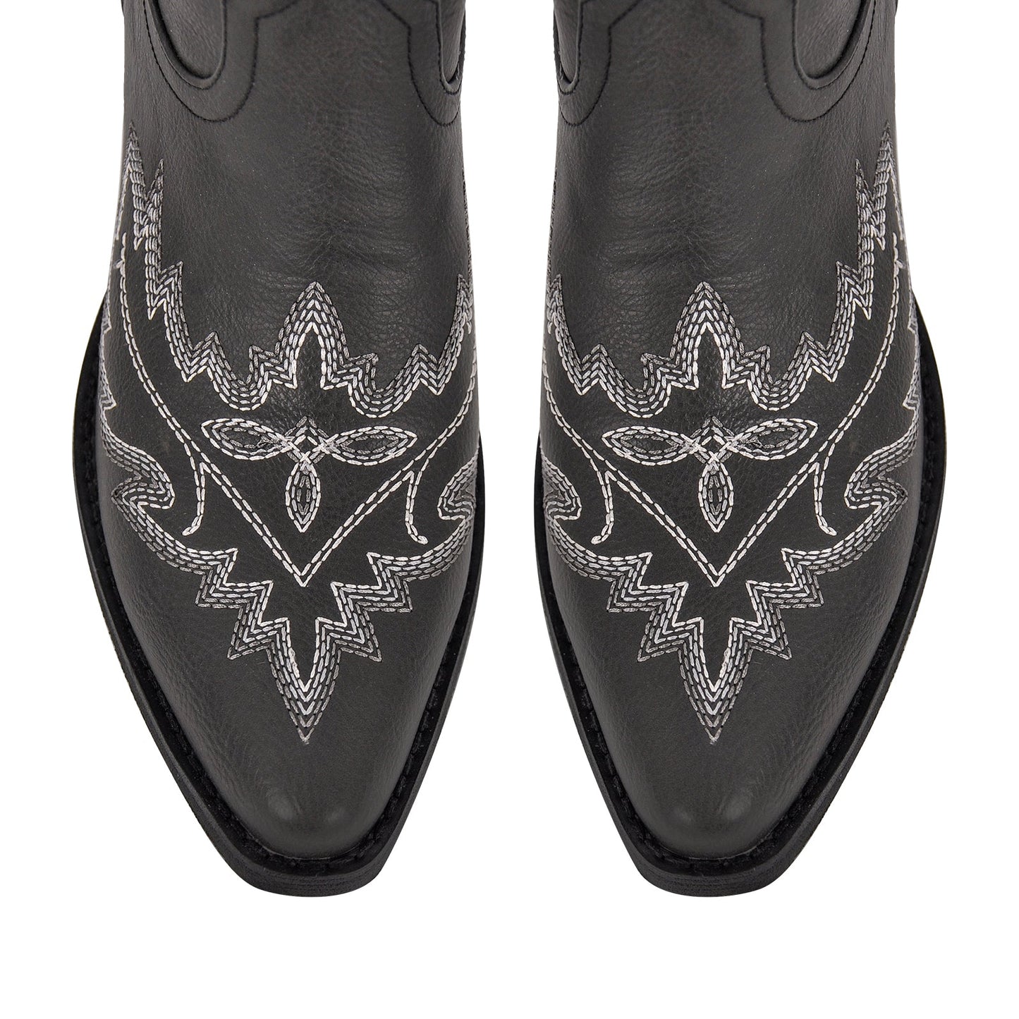 Embroidery Chunky Heel Knee High Western Boots