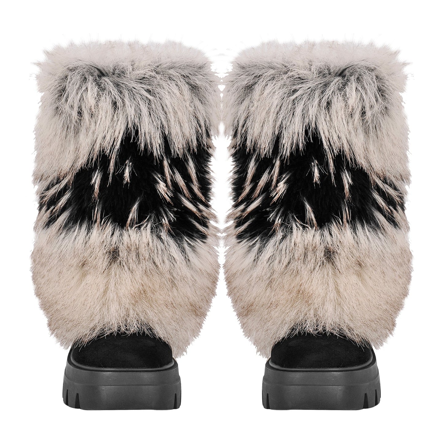 Fur Round Toe Platform Mid-Calf Boots