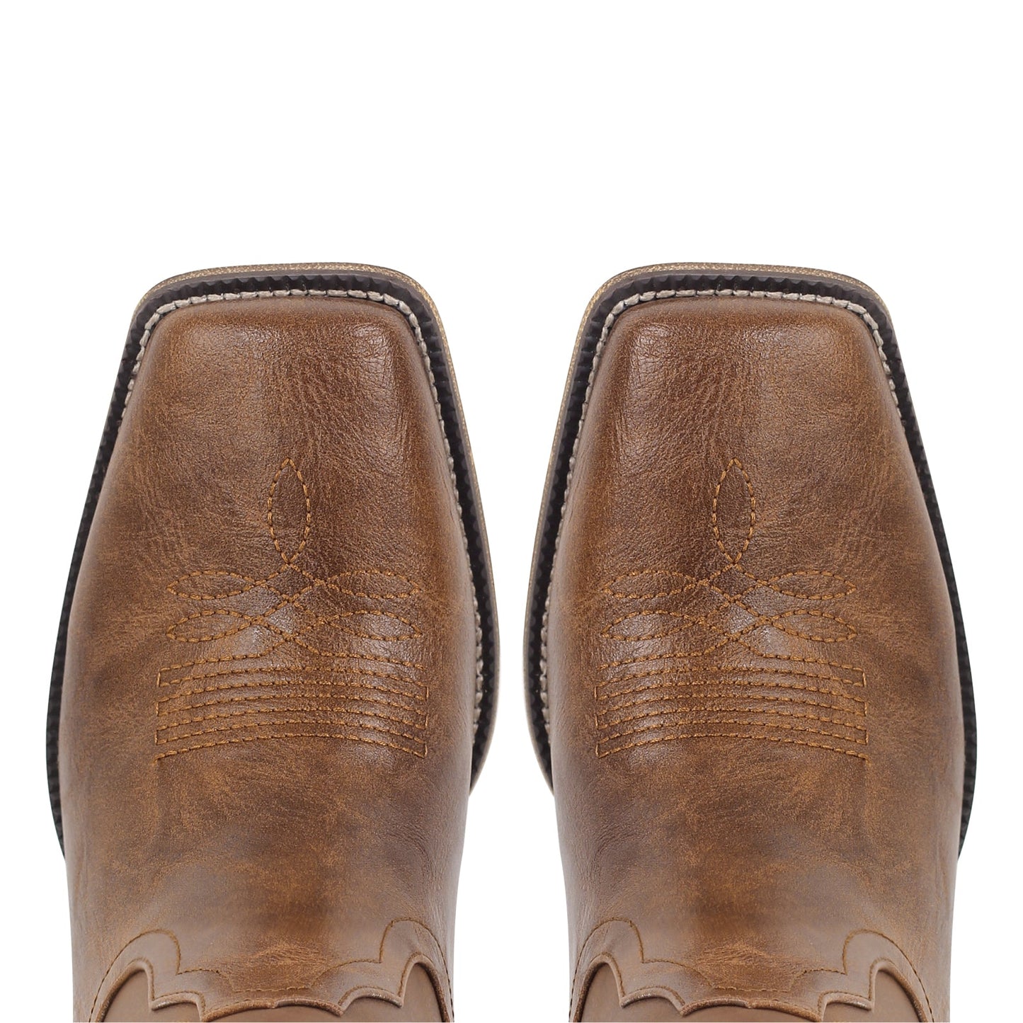 Embroidery Square Toe Split Joint Mid-Calf Western Boots