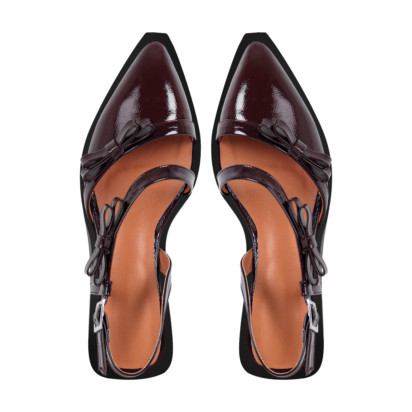 Bow Pointed Toe Slingback Flats
