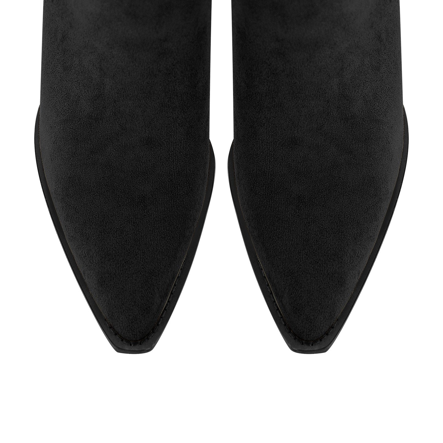 Pointed Toe Suede Chunky Heel Western Ankle Boots