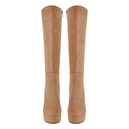 Onlymaker Platform Suede Knee High Boots