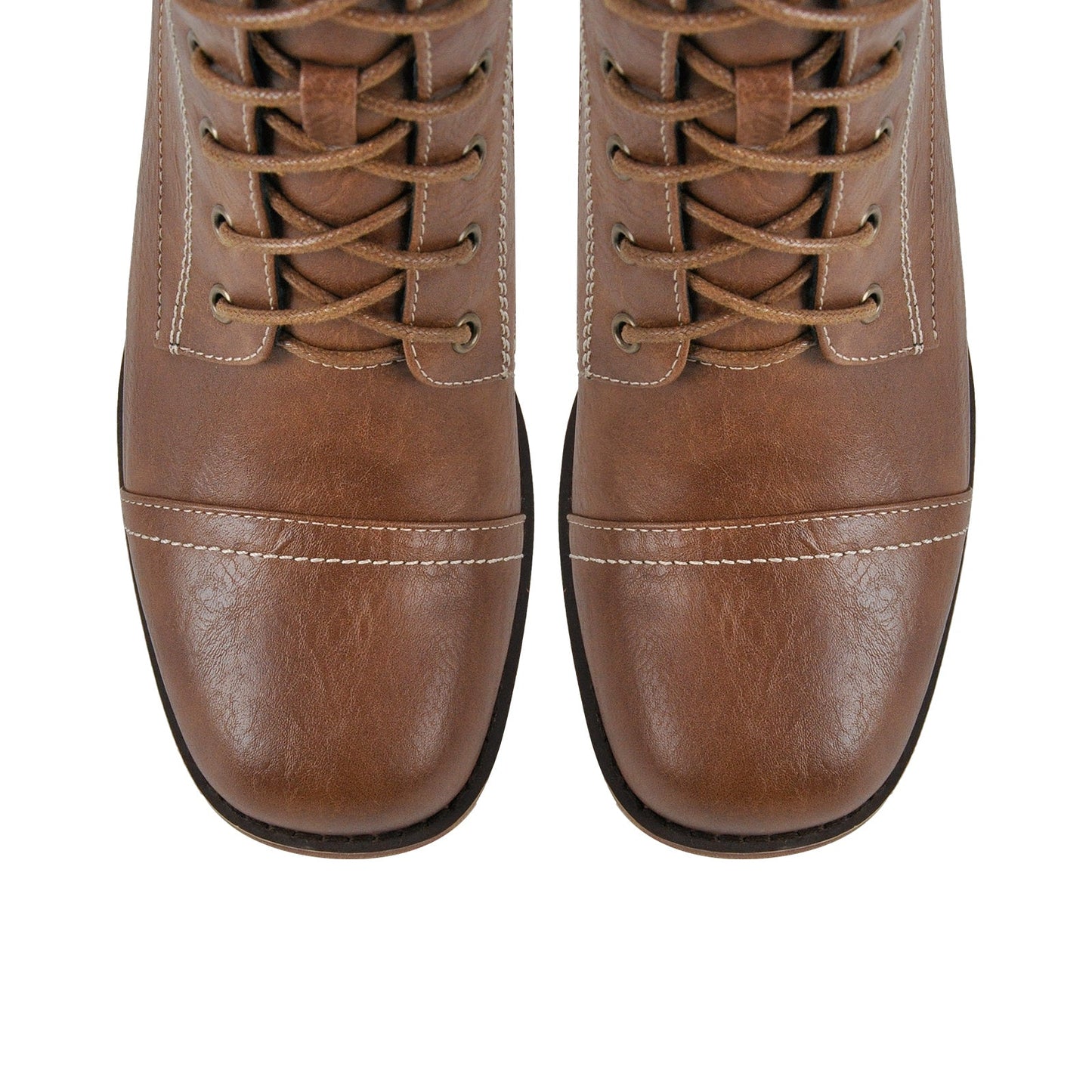 Square Toe Lace-up Chunky Heel Ankle Boots
