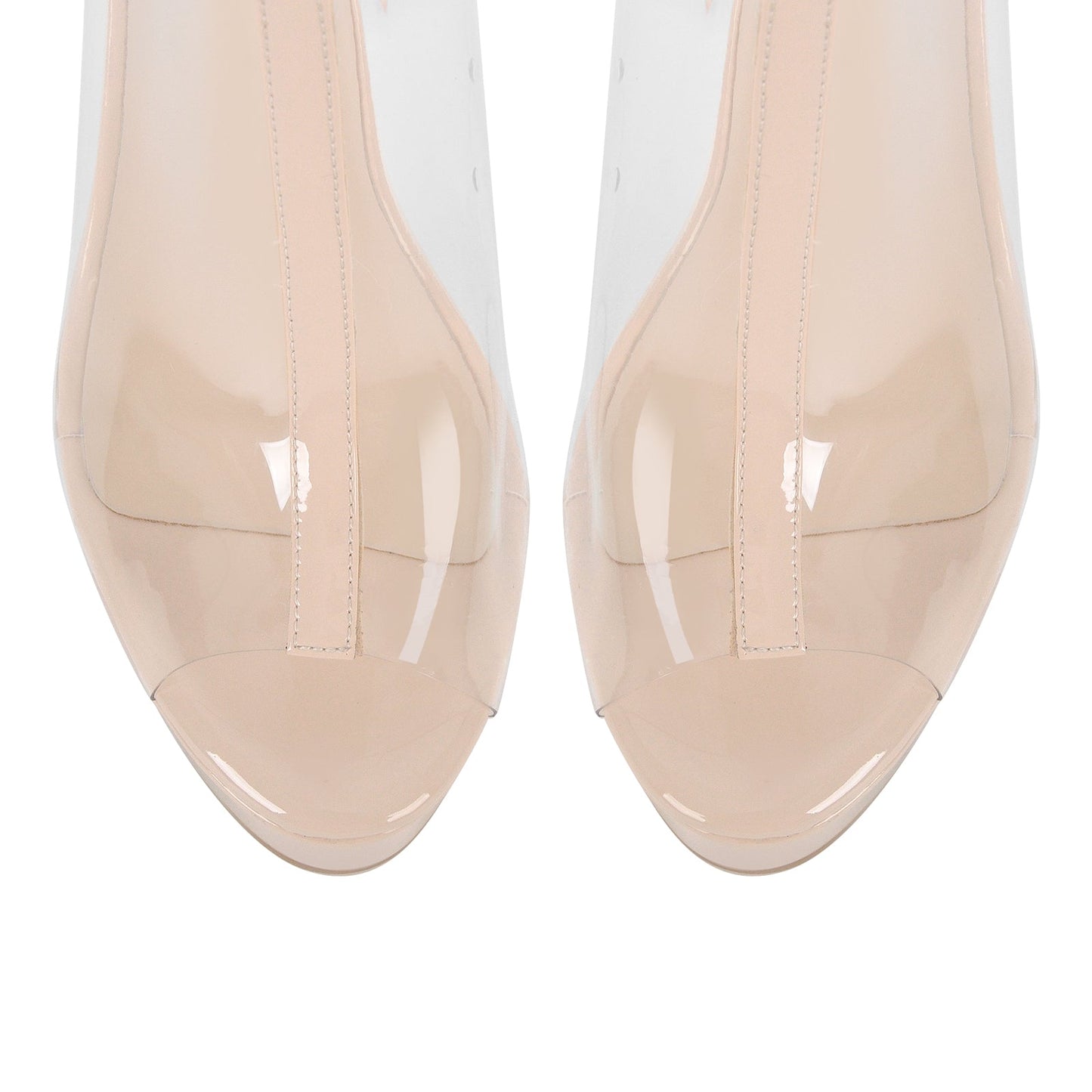 Clear Open Toe Platform Over The Knee Boots