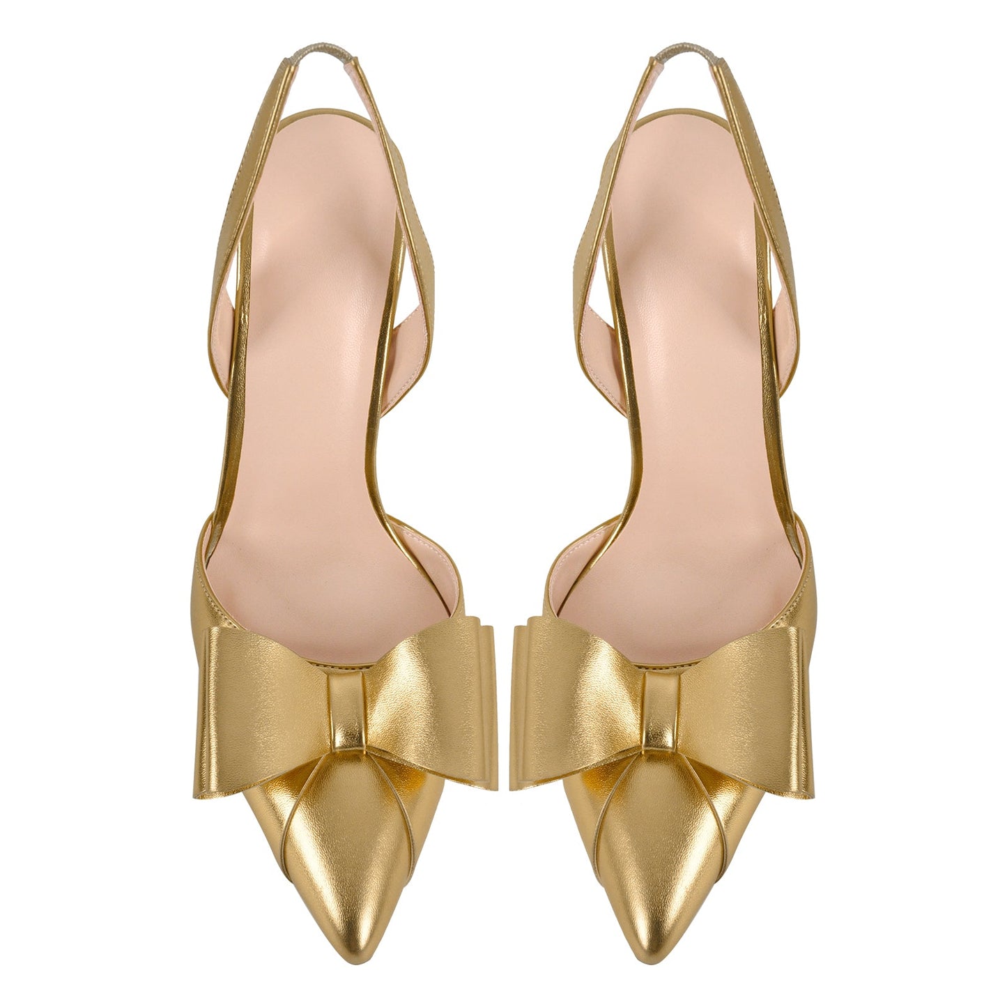 Bow Pointed Toe Slingback Stiletto Pumps