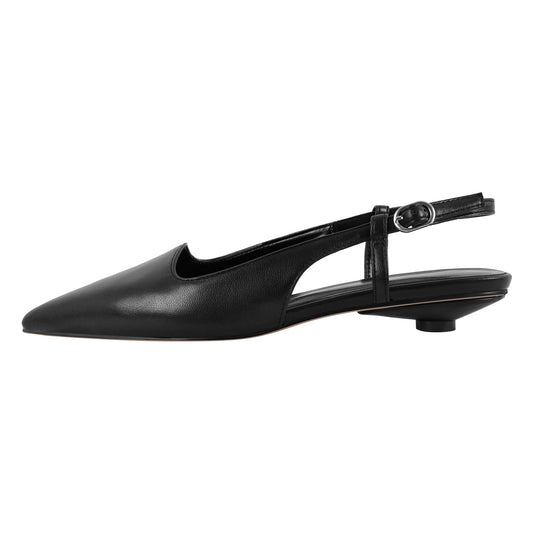 Pointed Toe Round Heel Slingback Flats