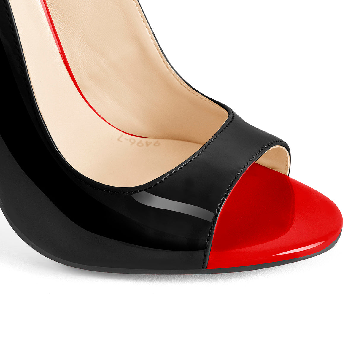 Black Red Open Toe High Heels Slingback Crossdressing Sandals