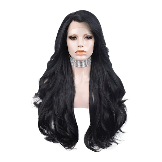 Black Wig Long Synthetic Hair Crossdressing Wig