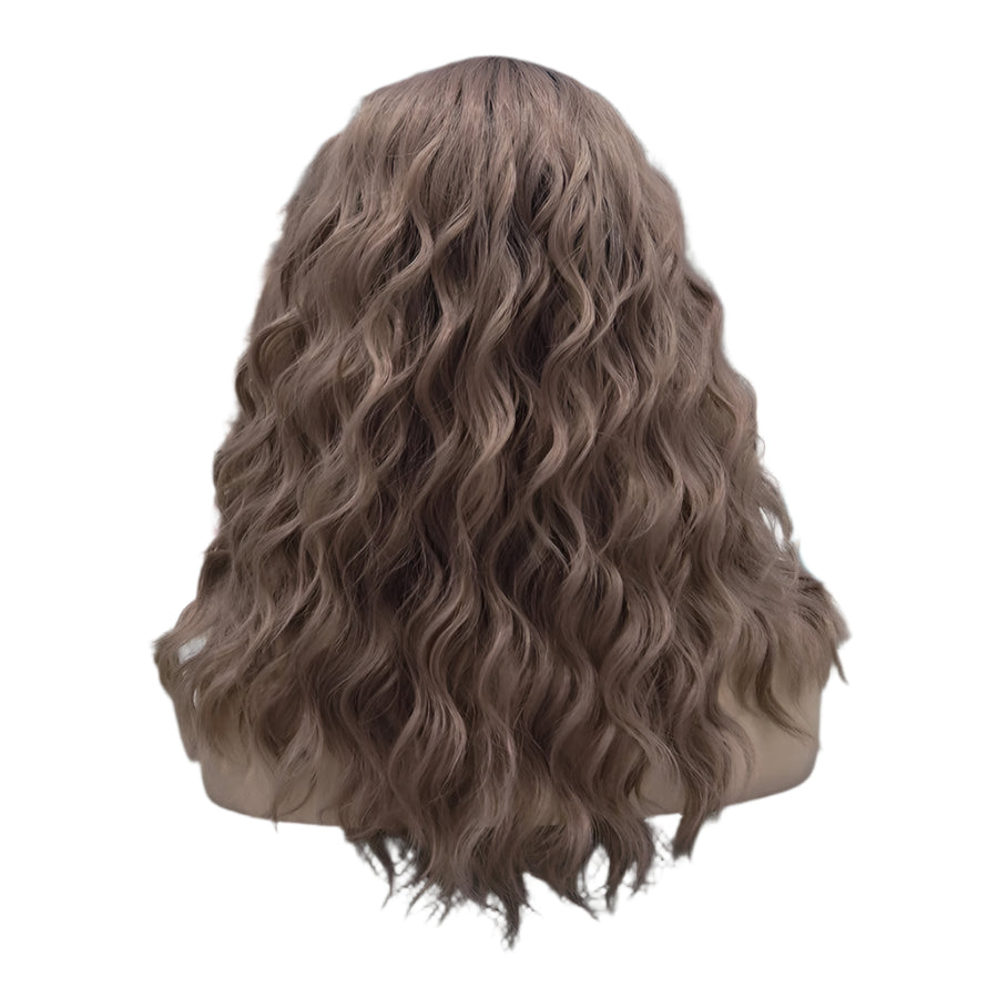 Short Synthetic Lace Front Purple Pink Crossdressing Wig