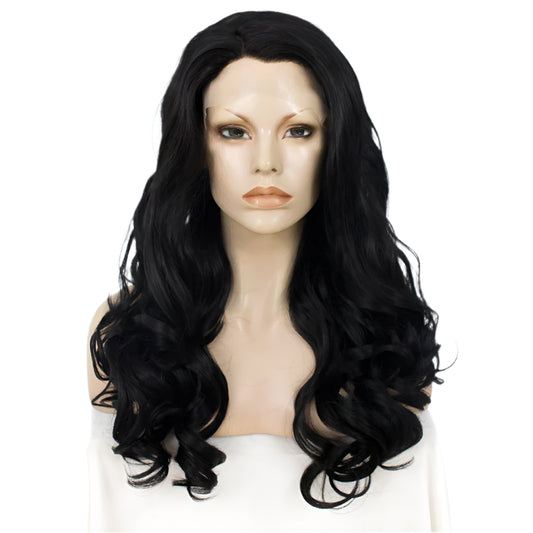 Synthetic Lace Front Wig Wavy Crossdressing Black