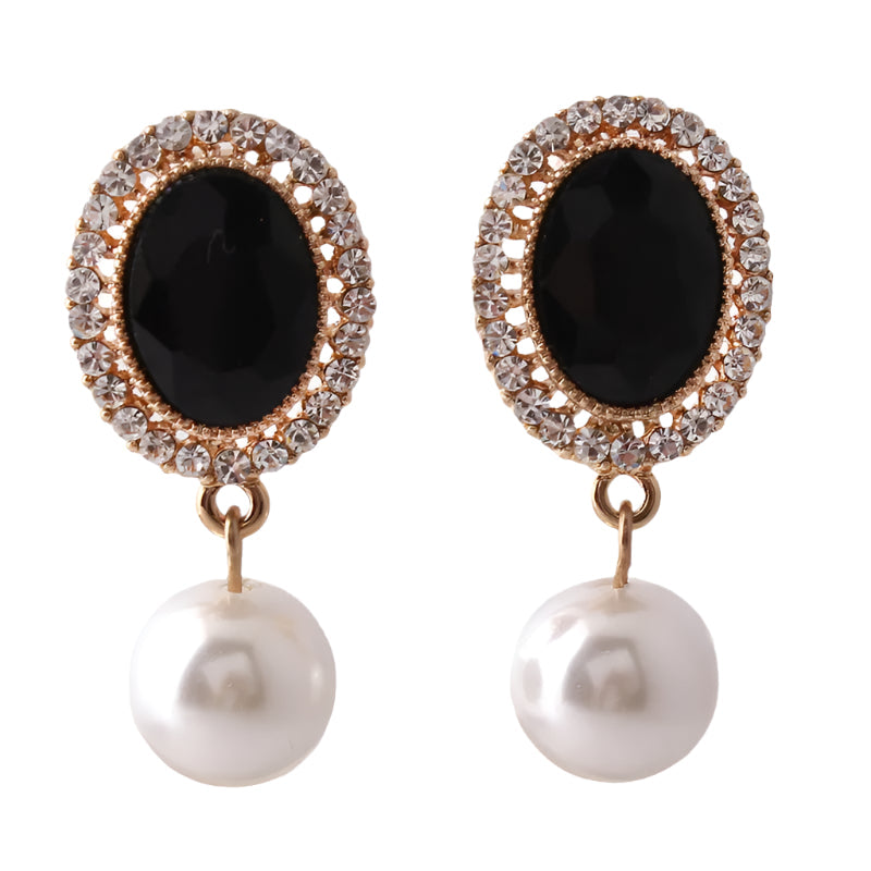 Elegant Pearl Crystal Clip-On Earrings – Sophisticated Style for Crossdressers