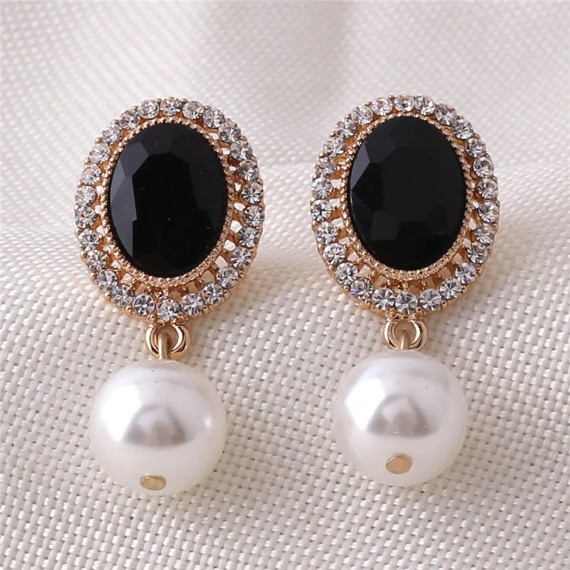 Elegant Pearl Crystal Clip-On Earrings – Sophisticated Style for Crossdressers