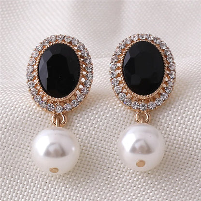 Elegant Pearl Crystal Clip-On Earrings – Sophisticated Style for Crossdressers