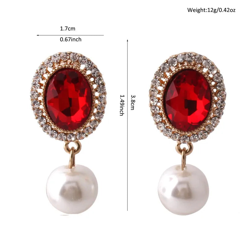 Elegant Pearl Crystal Clip-On Earrings – Sophisticated Style for Crossdressers