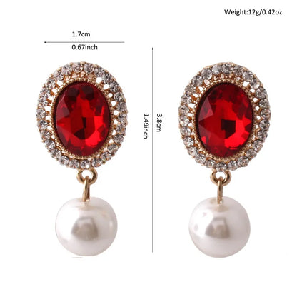 Elegant Pearl Crystal Clip-On Earrings – Sophisticated Style for Crossdressers