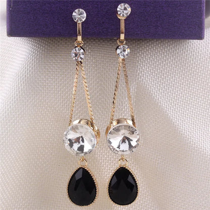 Elegant Crystal Drop Clip-On Earrings – Glamour for Crossdressers