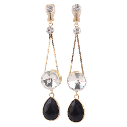 Elegant Crystal Drop Clip-On Earrings – Glamour for Crossdressers