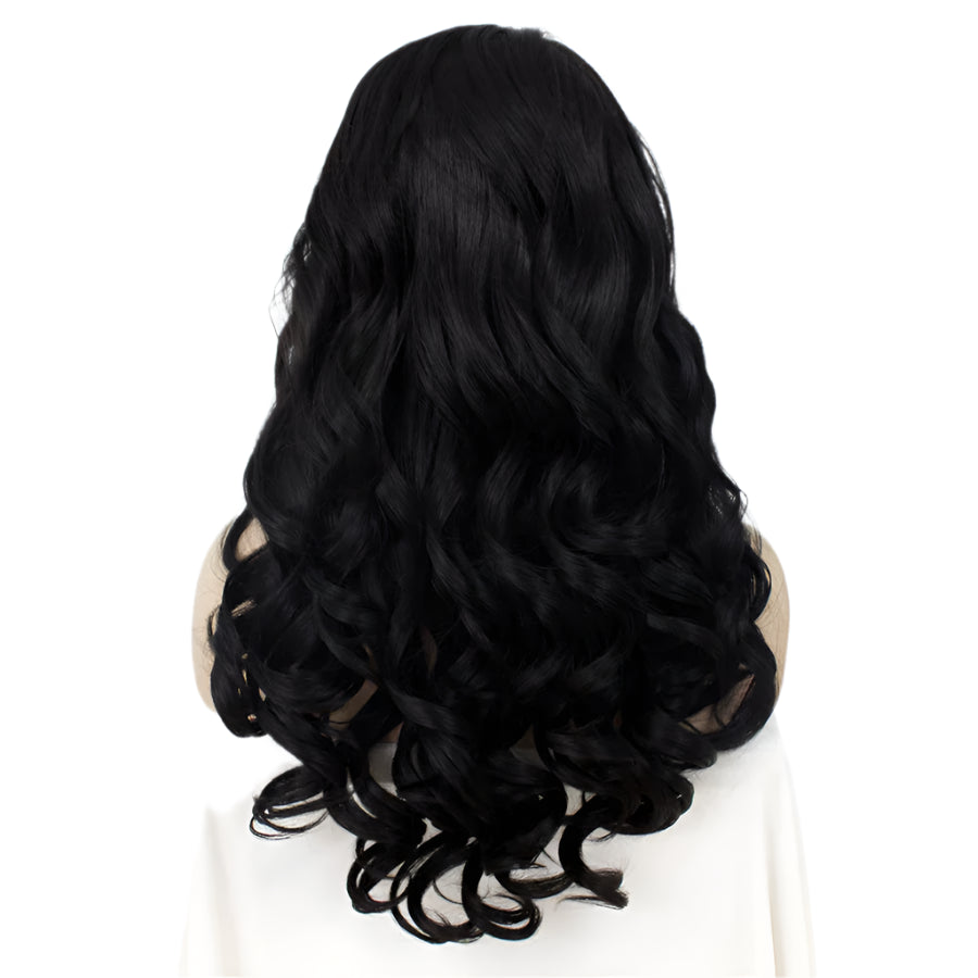 Synthetic Lace Front Wig Wavy Crossdressing Black