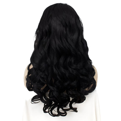 Synthetic Lace Front Wig Wavy Crossdressing Black