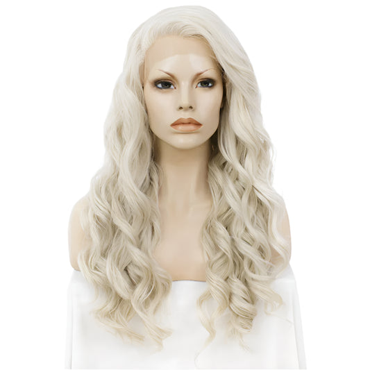 Ash Blonde Synthetic Lace Front Crossdressing Wig