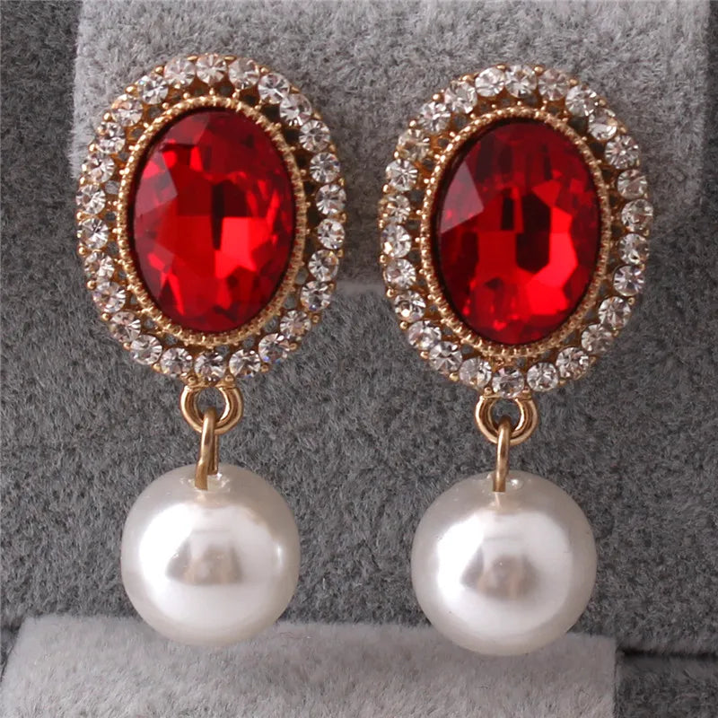 Elegant Pearl Crystal Clip-On Earrings – Sophisticated Style for Crossdressers