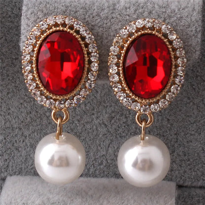 Elegant Pearl Crystal Clip-On Earrings – Sophisticated Style for Crossdressers