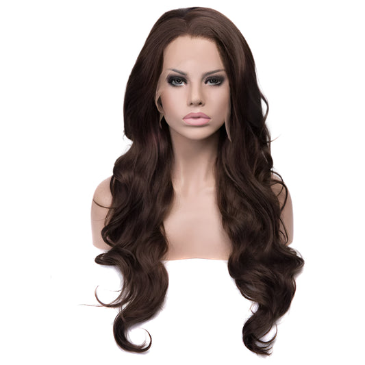 Brown Synthetic Lace Front Crossdressing Wig