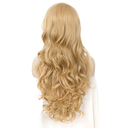 Blonde  Long Wavy Synthetic Lace Front Crossdressing Wig
