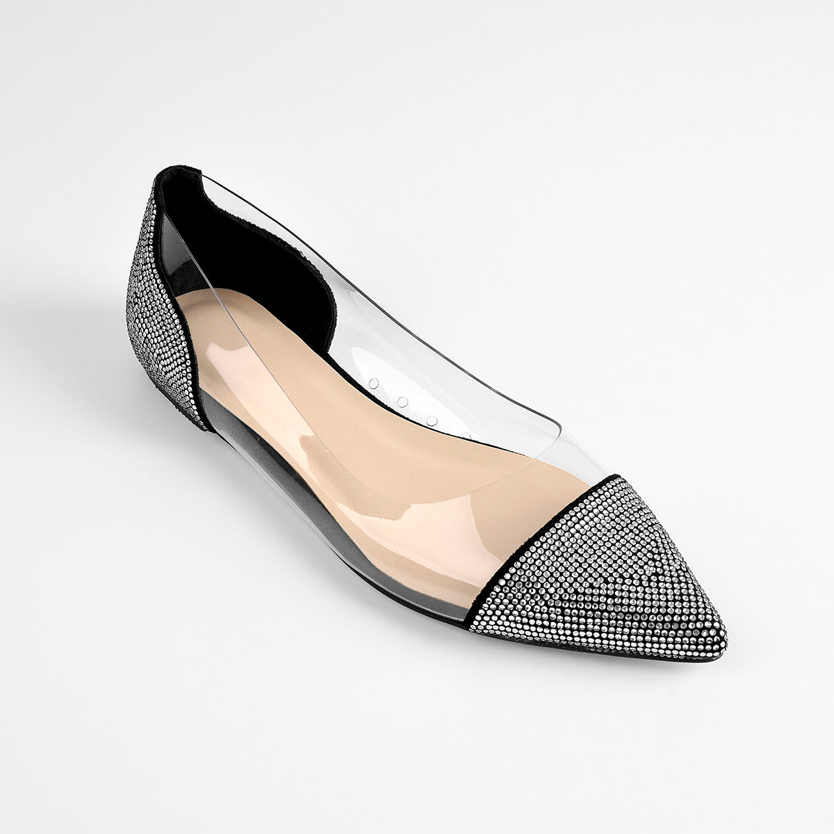 Clear Rhinestone Crossdressing Flats
