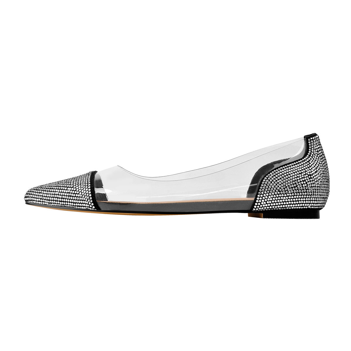 Clear Rhinestone Crossdressing Flats