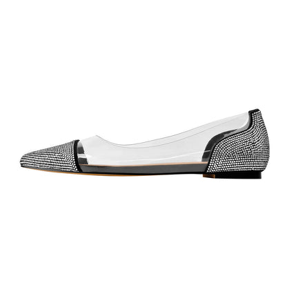 Clear Rhinestone Crossdressing Flats