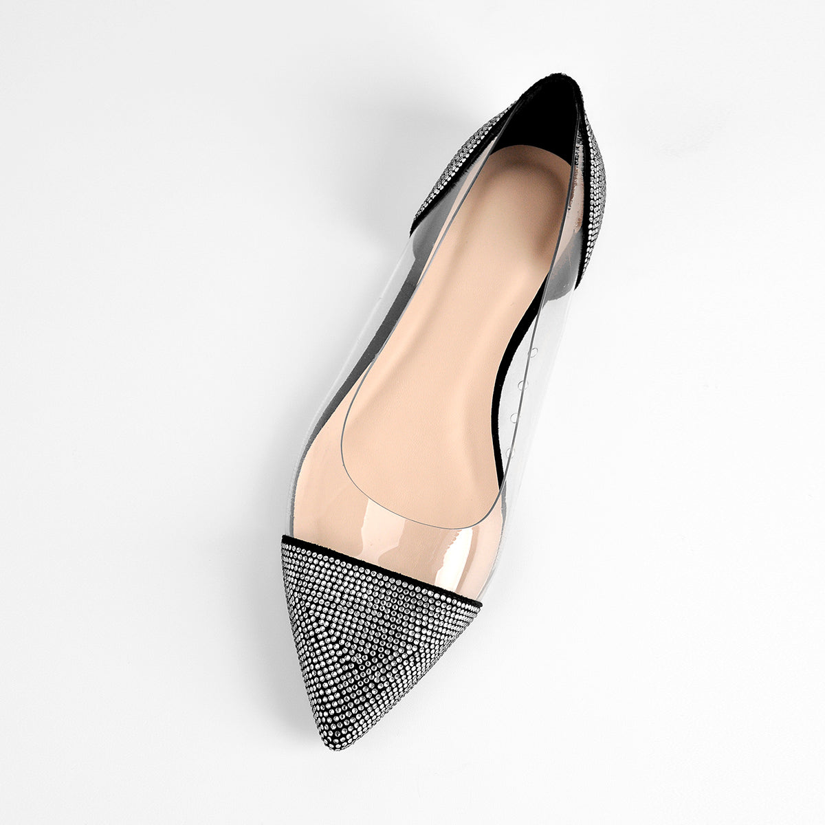 Clear Rhinestone Crossdressing Flats