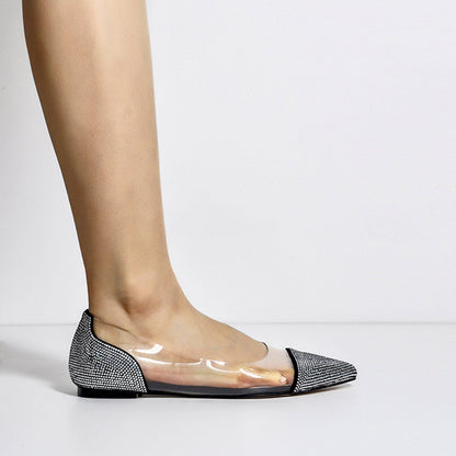 Clear Rhinestone Crossdressing Flats