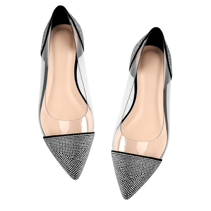 Clear Rhinestone Crossdressing Flats