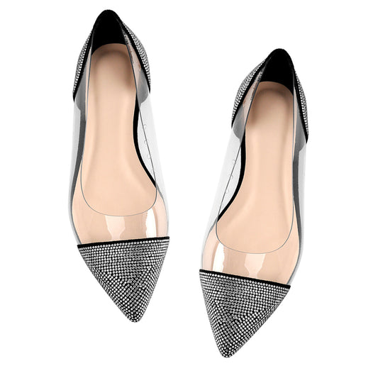 Clear Rhinestone Crossdressing Flats
