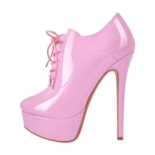 Platform Lace-up Stiletto Crossdressing Ankle Boots