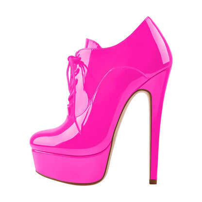 Platform Lace-up Stiletto Crossdressing Ankle Boots