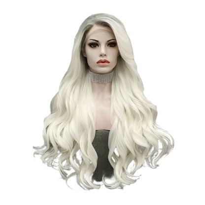 White Blonde Long Crossdressing Wig