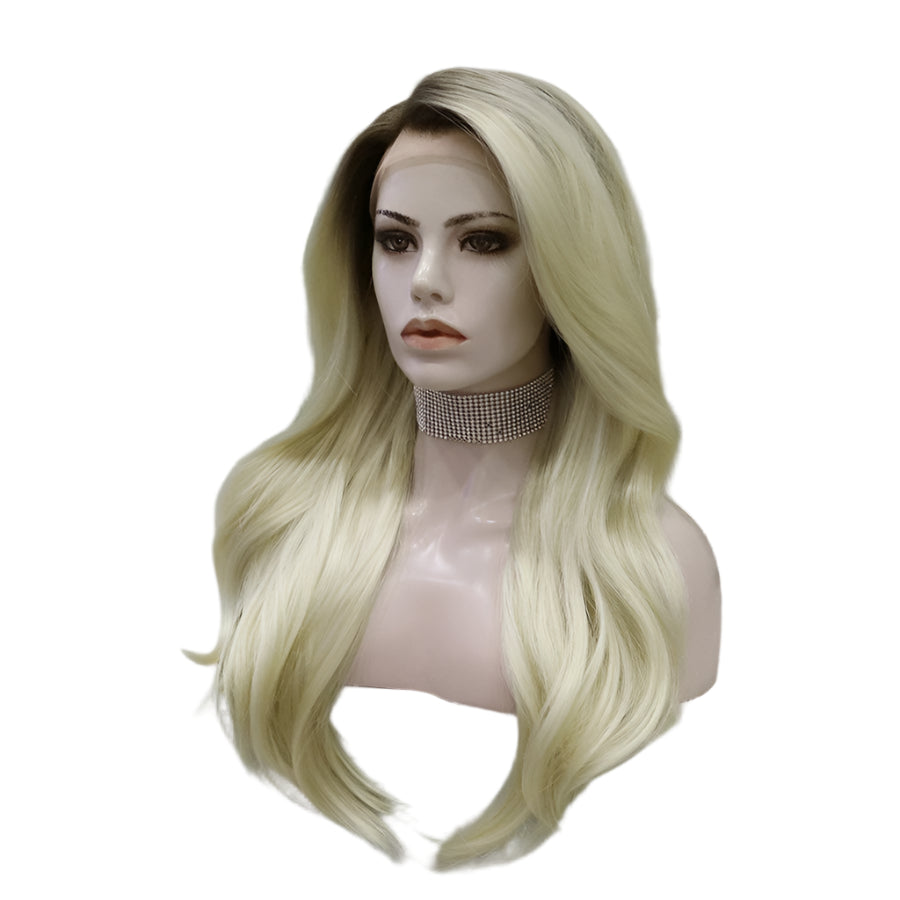 Blonde Wig Straight Synthetic Lace Front Crossdressing Wig