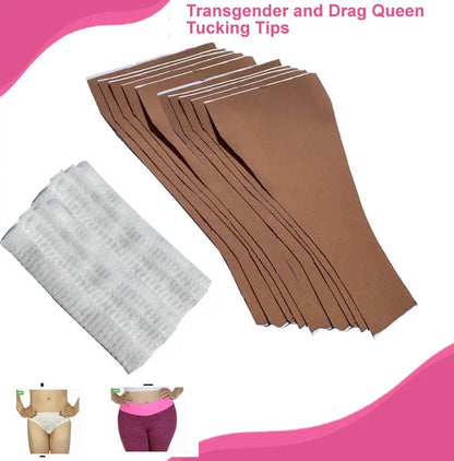 Pre-Cut Tucking Tape Kit with Tubular Gauze – Crossdresser & Transgender Tucking Solution (15cm x 29cm)